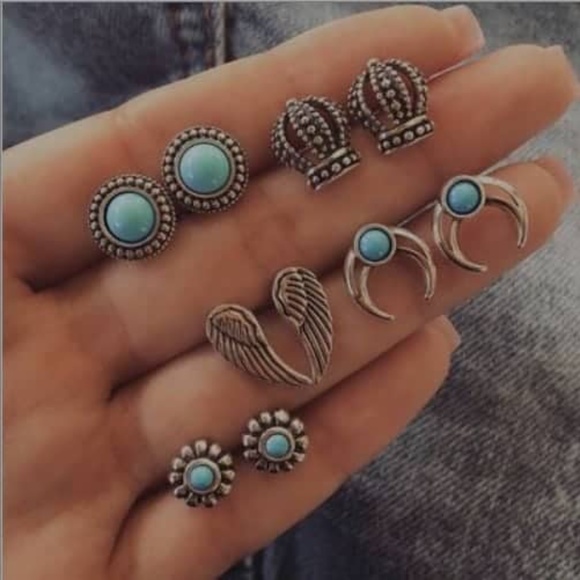 Jewelry - Set of 5 Retro Punk Inspired Earrings